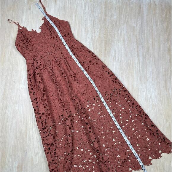 ASTR The Label Lace A-Line Spaghetti Strap Romantic Boho Chic Midi Dress Medium - Picture 11 of 16